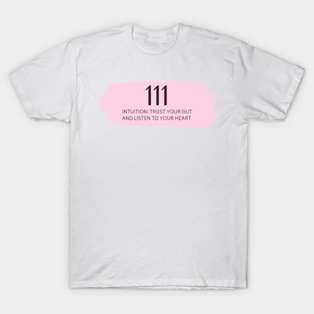 111 Angel Number pink T-Shirt by anrockhi